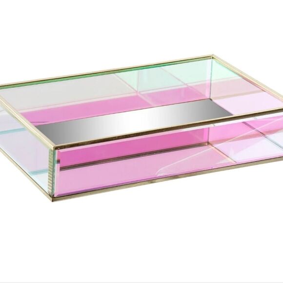 Curios Pink & Gold Mirrored Jewelry Organizer - Picture 2 of 10